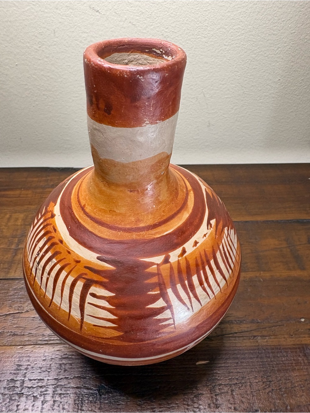 Vintage Mexican Pottery Jug Hand Crafted In Tonala - Picture 2 of 8
